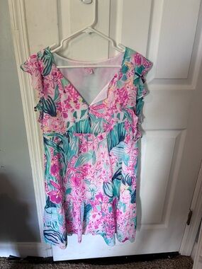 Lilly Pulitzer Pink and Aqua Floral Dress